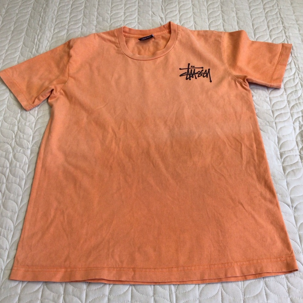 Stussy Orange Short Sleeve Tee Classic Cotton